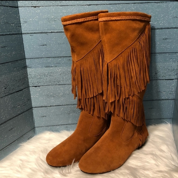 Sbicca Shyann Fringe Knee High Boots - Picture 3 of 6